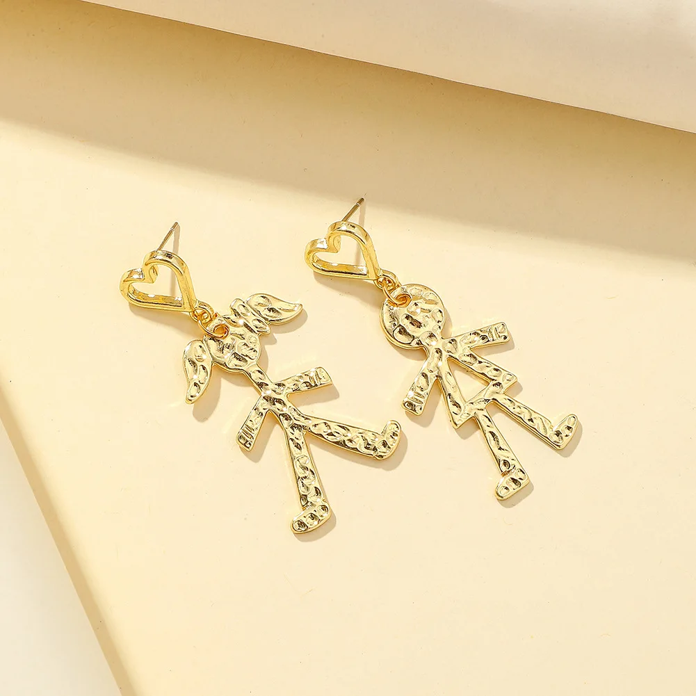 2021 new style abstract boy girl personality playful earrings fashion love cute jewelry woman ladies | Украшения и аксессуары