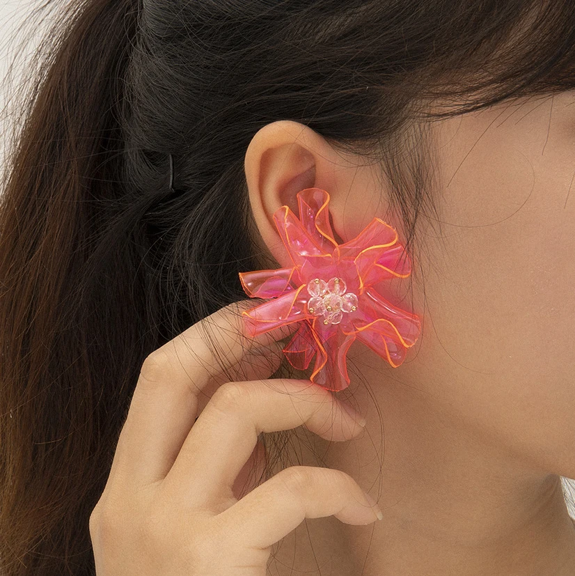 Boho Flower Earrings for Women Korean PVC Big Flower Stud Earring Fashion Janpan Fresh Clip Ear Rings Party Club Girls Jewelry
Boho Flower Earrings for Women Korean PVC Big Flower Stud Earring Fashion Janpan Fresh Clip Ear Rings Party Club Girls Jewelry