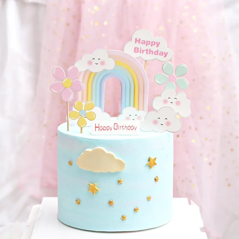 1pcs Happy Birthday Cake Topper Cute Rainbow-shape Cupcake Topper Birthday Party Supplies Cake Decoration Home Baking Diy Star
1pcs Happy Birthday Cake Topper Cute Rainbow-shape Cupcake Topper Birthday Party Supplies Cake Decoration Home Baking Diy Star