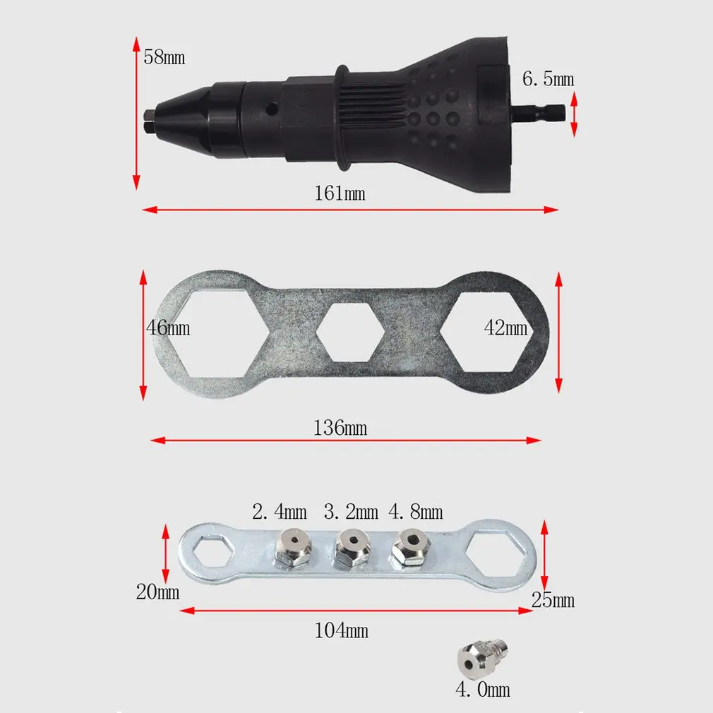 Electric Rivet Nut Gun Riveting Drill Adapter Tool Insert Nut Tool Riveting 2.4mm-4.8mm Cordless Riveting Drill Adaptor
Electric Rivet Nut Gun Riveting Drill Adapter Tool Insert Nut Tool Riveting 2.4mm-4.8mm Cordless Riveting Drill Adaptor