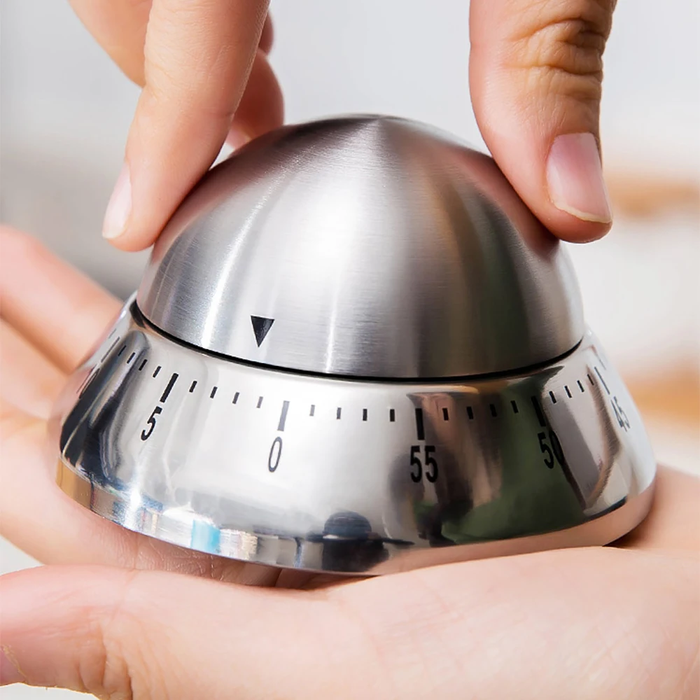 Kitchen timer stainless steel cooking eggs 60 minutes mechanical alarm clock baking cooking tools countdown time management 
Kitchen timer stainless steel cooking eggs 60 minutes mechanical alarm clock baking cooking tools countdown time management