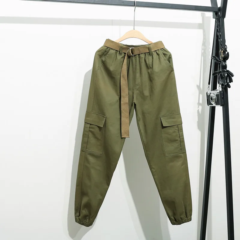 Spring Solid Cargo Pants Women High Waist Slimming Student Sport Trousers Casual Loose Cropped Harem Pants Baggy Lady Streetwear
Spring Solid Cargo Pants Women High Waist Slimming Student Sport Trousers Casual Loose Cropped Harem Pants Baggy Lady Streetwear