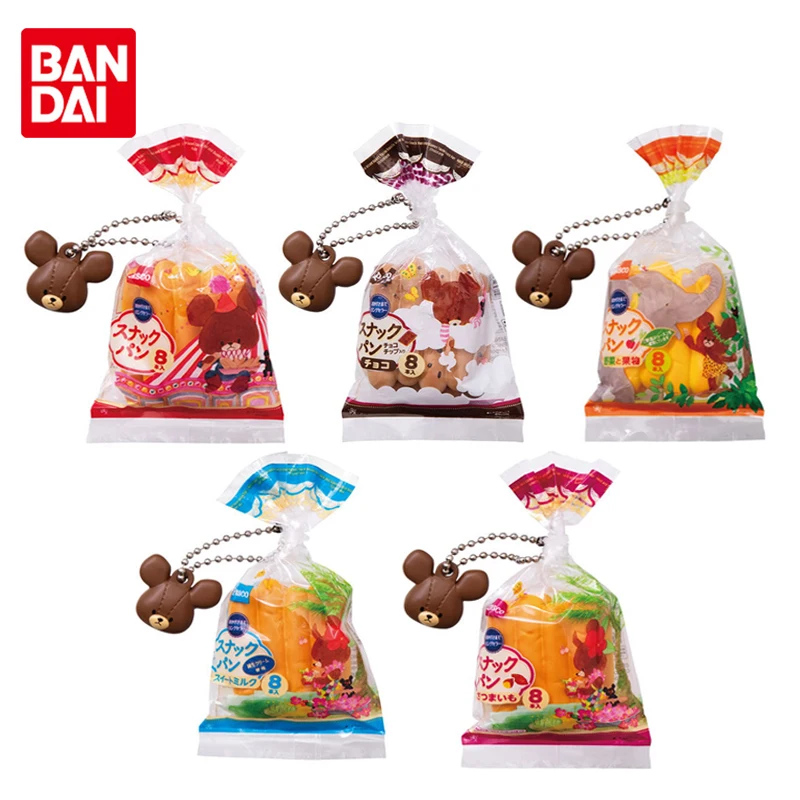 Подлинный школьный брелок Bandai с медведем гасяпон для хлеба Милая аниме фигурка