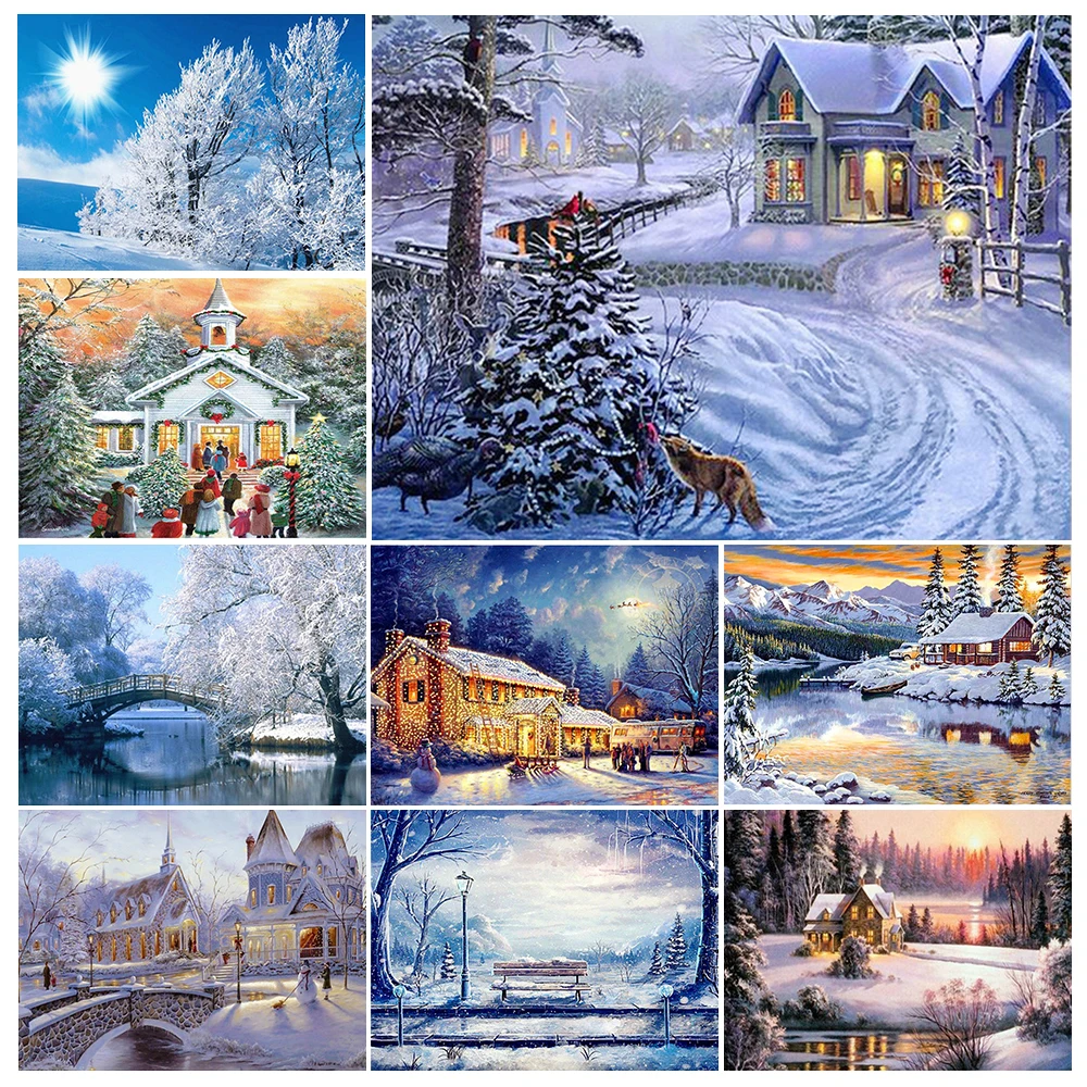 5D DIY Diamond Painting Landscape Winter House Full Square Rhinestone Embroidery Cross Stitch Kit Mosaic Picture Decoration Gift
5D DIY Diamond Painting Landscape Winter House Full Square Rhinestone Embroidery Cross Stitch Kit Mosaic Picture Decoration Gift