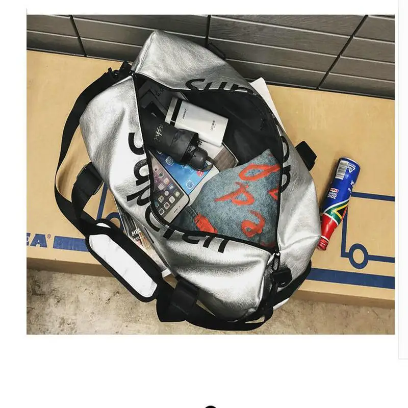 PUOU Newest hot men women fashion pu travel bag silver patent leather large capacity couple portable diagonal shoulder bags
PUOU Newest hot men women fashion pu travel bag silver patent leather large capacity couple portable diagonal shoulder bags