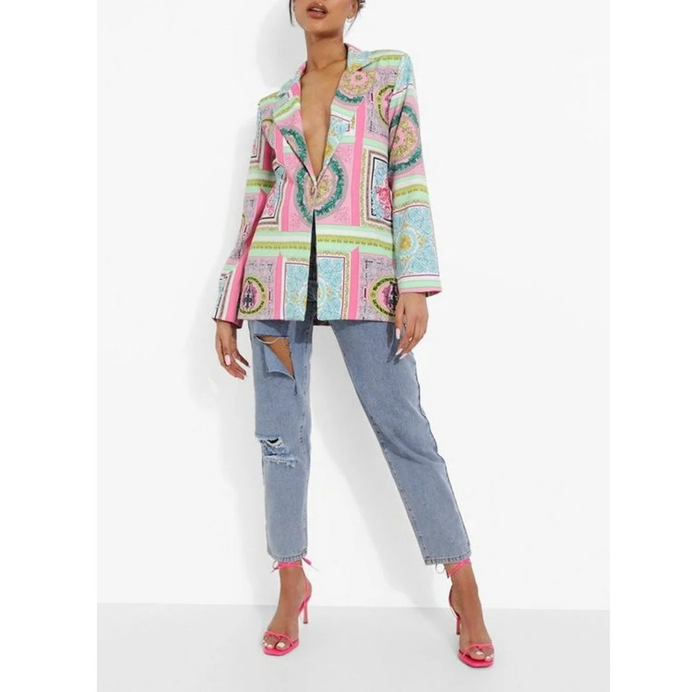 Vintage Green Pink Printe Women Blazer 2021 Autumn Winter Fashion Long Sleeve Office Ladies Suit Jackets Casual Y2K Tops
Vintage Green Pink Printe Women Blazer 2021 Autumn Winter Fashion Long Sleeve Office Ladies Suit Jackets Casual Y2K Tops