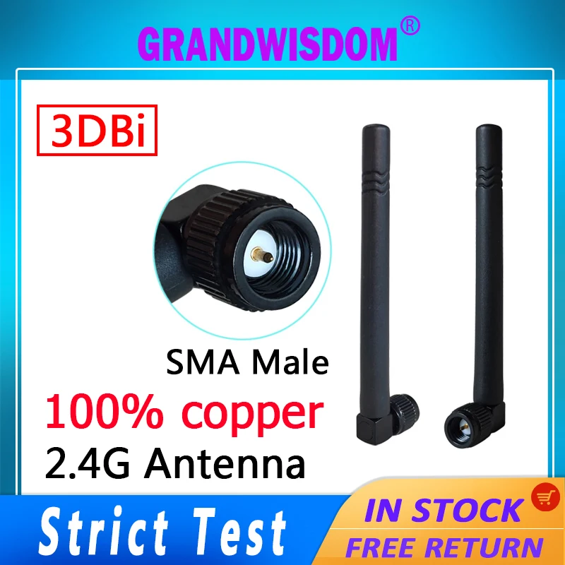 grandwisdom 2.4ghz Antenna 3dbi SMA Male wifi antene 2.4G Aerials 2.4 Ghz antenne SMA Plug Connector wi fi Antena wi-fi router
grandwisdom 2.4ghz Antenna 3dbi SMA Male wifi antene 2.4G Aerials 2.4 Ghz antenne SMA Plug Connector wi fi Antena wi-fi router