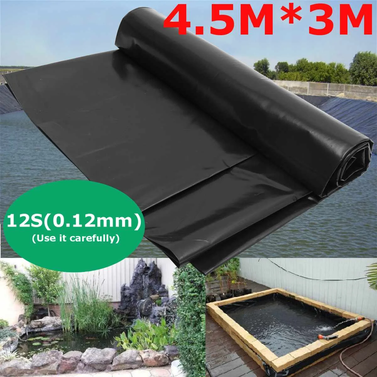 

4,5x3m Fish Pond материал для подкладки домашний садовый бассейн мембрана усиленная HDPE тяжелый Ландшафтный бассейн пруд водонепроницаемый матери...
