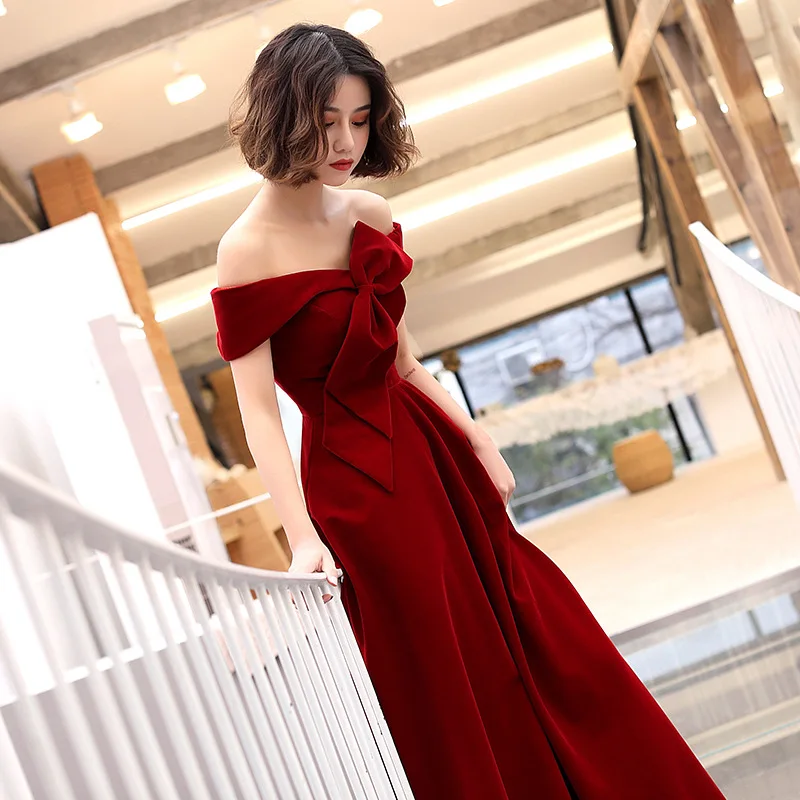 Romantic Bowknot Bride Wedding Dress Sexy Slash Neck Evening Dress Temperament Banquet Dress Dreamy Toast Clothing Big Size 3XL
Romantic Bowknot Bride Wedding Dress Sexy Slash Neck Evening Dress Temperament Banquet Dress Dreamy Toast Clothing Big Size 3XL