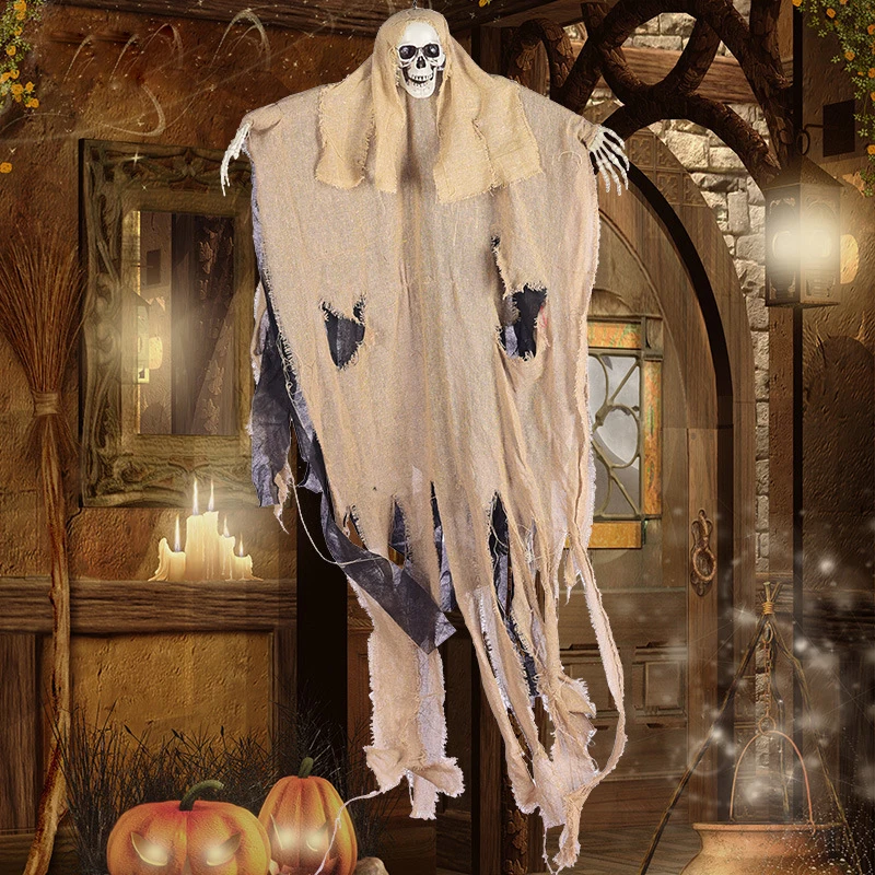 Halloween Decoration Prop Sound Control Bright Eye Yellow Clothes Halloween Hanging Ghost Haunted House Horror Decoration Props
Halloween Decoration Prop Sound Control Bright Eye Yellow Clothes Halloween Hanging Ghost Haunted House Horror Decoration Props