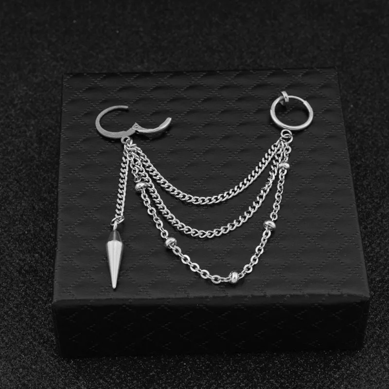 1 PC Korean Tassel Chain Cross Leaf Star Drop Stud Earring Piercing Clip Jewelry Men Punk Stainless Steel Rock Hiphop Accessory
1 PC Korean Tassel Chain Cross Leaf Star Drop Stud Earring Piercing Clip Jewelry Men Punk Stainless Steel Rock Hiphop Accessory