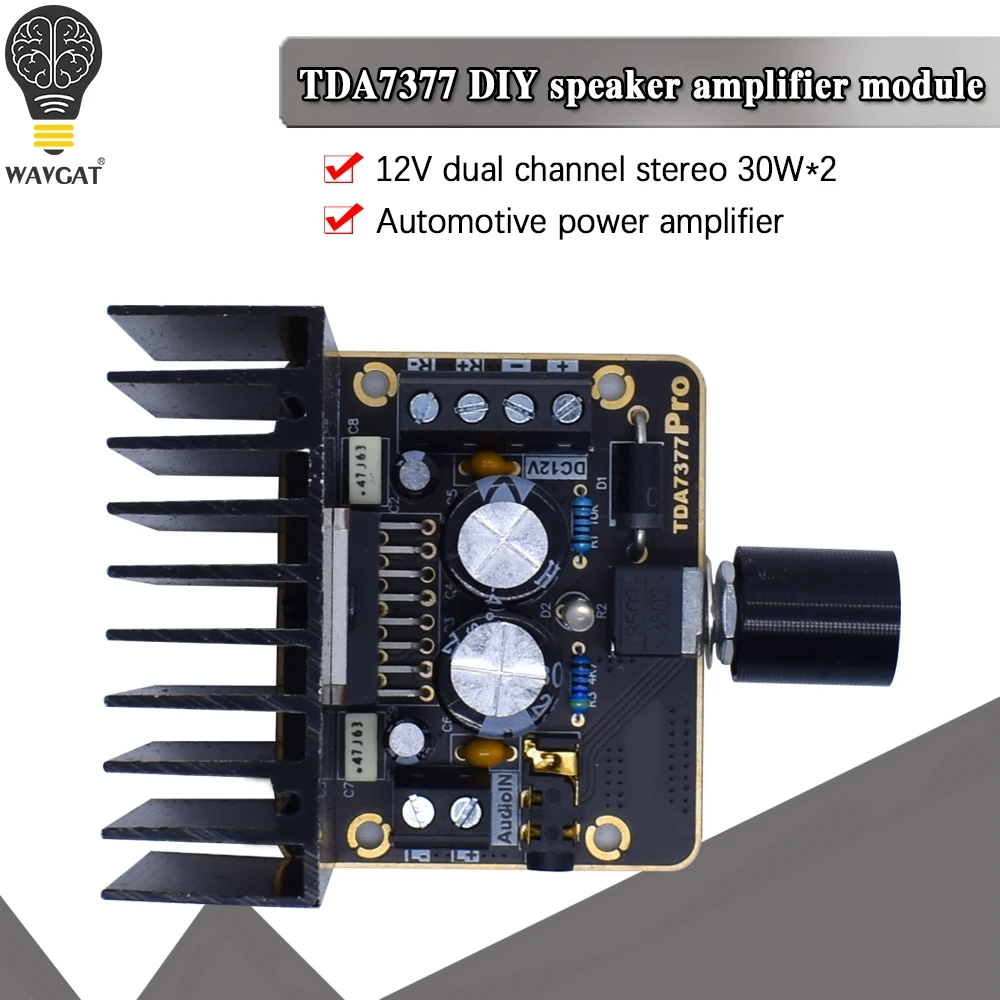 Плата усилителя звука WAVGAT TDA7377 для самостоятельной сборки, плата 35 Вт * 2, двухканальный стерео модуль автомобильного усилителя мощности, ист...
Плата усилителя звука WAVGAT TDA7377 для самостоятельной сборки, плата 35 Вт * 2, двухканальный стерео модуль автомобильного усилителя мощности, ист...