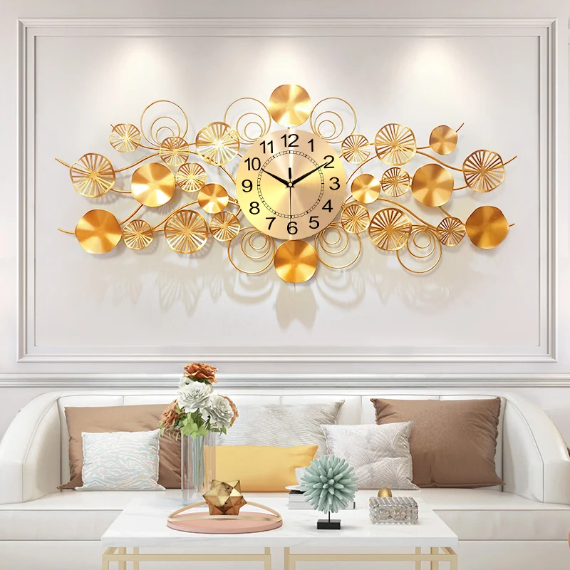 Clock wall clock household living room European light luxury creative atmosphere Nordi TV background wall decoration pendant
Clock wall clock household living room European light luxury creative atmosphere Nordi TV background wall decoration pendant