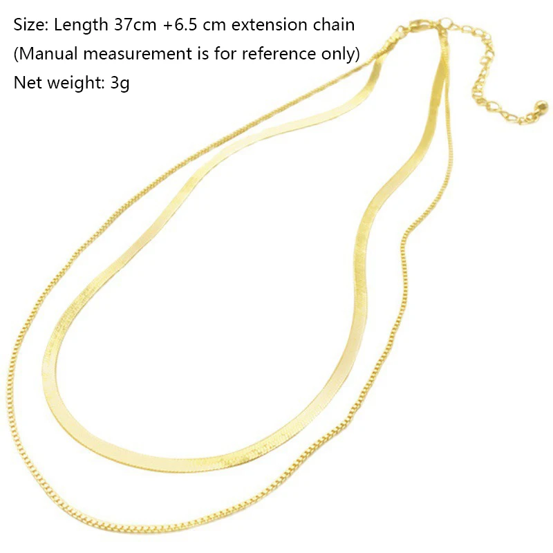 Chain necklace simple double-layer golden clavicle necklace female hip-hop niche snake bone chain necklace for women
Chain necklace simple double-layer golden clavicle necklace female hip-hop niche snake bone chain necklace for women