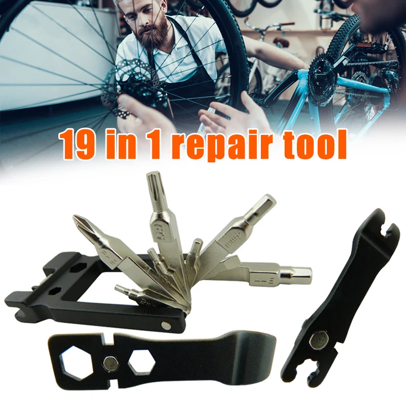 19in1 Repair Tool Kit For Bike Mountain Bicycle Cycling Multi-Function Mechanic Portable Lightweight Compact Design Hand Tools
19in1 Repair Tool Kit For Bike Mountain Bicycle Cycling Multi-Function Mechanic Portable Lightweight Compact Design Hand Tools