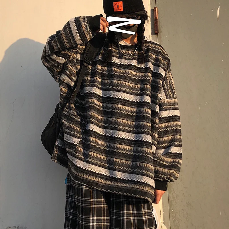 Pullover women sweater Vintage Striped Knit Unisex Long Sleeve Tops Hip Hop Streetwear Women Sweater Female Y2K
Pullover women sweater Vintage Striped Knit Unisex Long Sleeve Tops Hip Hop Streetwear Women Sweater Female Y2K