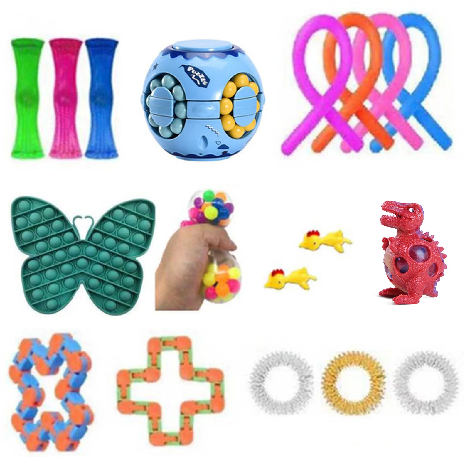 18PCS Fidget Sensory Toy Set Slicone Stress Relief Toys Autism Anxiety Relief Stress Pop Bubble Fidget Sensory Toy Set
18PCS Fidget Sensory Toy Set Slicone Stress Relief Toys Autism Anxiety Relief Stress Pop Bubble Fidget Sensory Toy Set