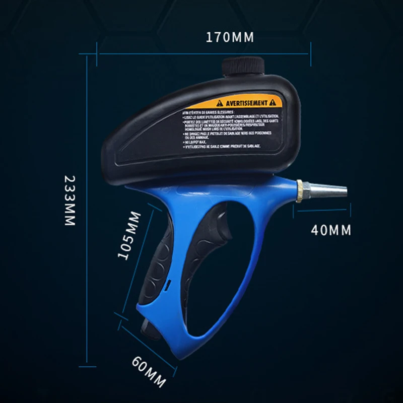 Sand Blaster Handheld Pneumatic Gravity Feed Portable Sandblasting Tool Works with All Blasting Abrasives L5
Sand Blaster Handheld Pneumatic Gravity Feed Portable Sandblasting Tool Works with All Blasting Abrasives L5