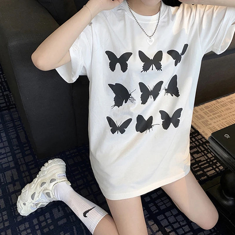 Gothic Fashion Women T-shirt Butterfly Pattern Animal Print Vogue T Shirt Tops Tee 90s Ladies Oversized T-shirt Female Harajuku
Gothic Fashion Women T-shirt Butterfly Pattern Animal Print Vogue T Shirt Tops Tee 90s Ladies Oversized T-shirt Female Harajuku