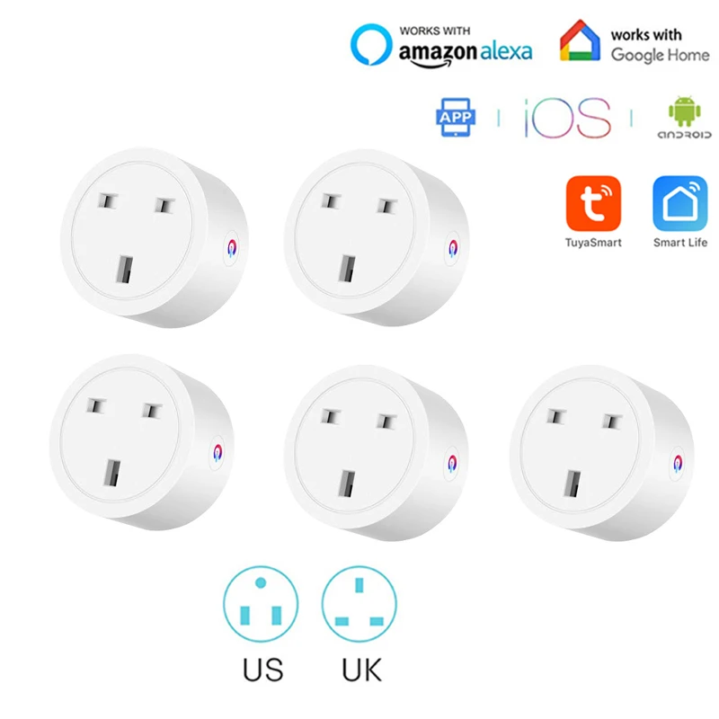 10A UK US Smart Wifi Power Plug With Power Monitor Smart Home Wifi Wireless Socket Outlet Works With Alexa Google Home Tuya App
10A UK US Smart Wifi Power Plug With Power Monitor Smart Home Wifi Wireless Socket Outlet Works With Alexa Google Home Tuya App