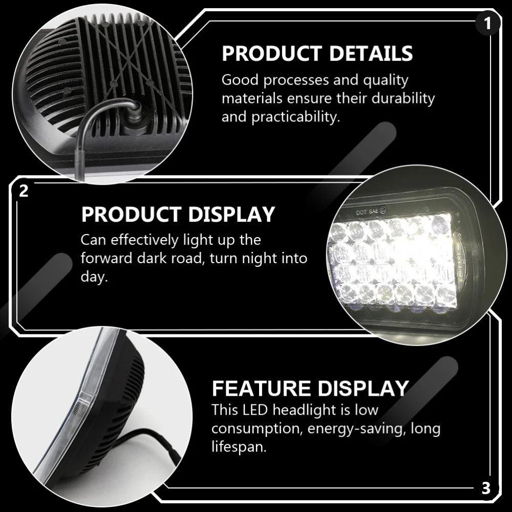 1Pc Waterproof LED Headlight Durable Headlamp Square Headlamp for SUV Truck 
1Pc Waterproof LED Headlight Durable Headlamp Square Headlamp for SUV Truck