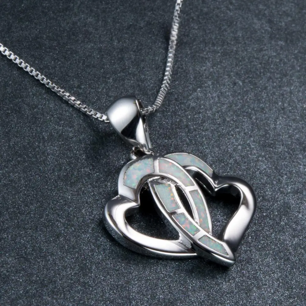 Trendy Female Heart Opal Pendant Necklaces Classic Silver Color Wedding Jewelry Dainty Love Heart Chain Necklaces For Women
Trendy Female Heart Opal Pendant Necklaces Classic Silver Color Wedding Jewelry Dainty Love Heart Chain Necklaces For Women