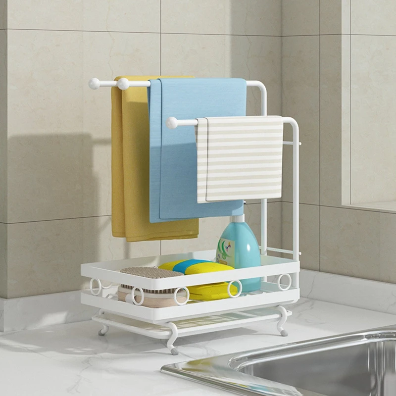 Kitchen Storage Stand Sink Rag Sponge Drainer Rack Wall Mounted Drainer Organizer 3-Pole Rag Rack Storage Rack
Kitchen Storage Stand Sink Rag Sponge Drainer Rack Wall Mounted Drainer Organizer 3-Pole Rag Rack Storage Rack