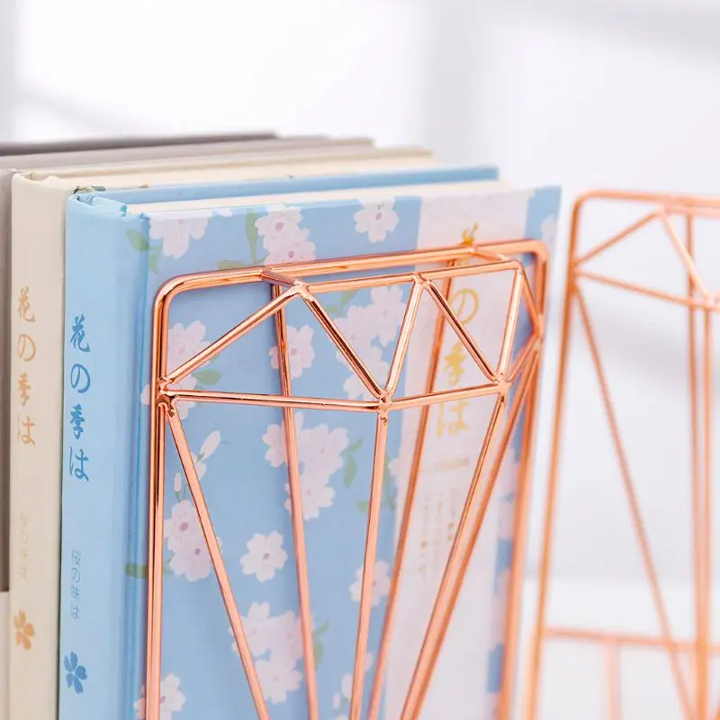 Creative Diamond Shaped Metal Bookends Desk Organizer Book Support Stand Storage Holder Shelf
Creative Diamond Shaped Metal Bookends Desk Organizer Book Support Stand Storage Holder Shelf