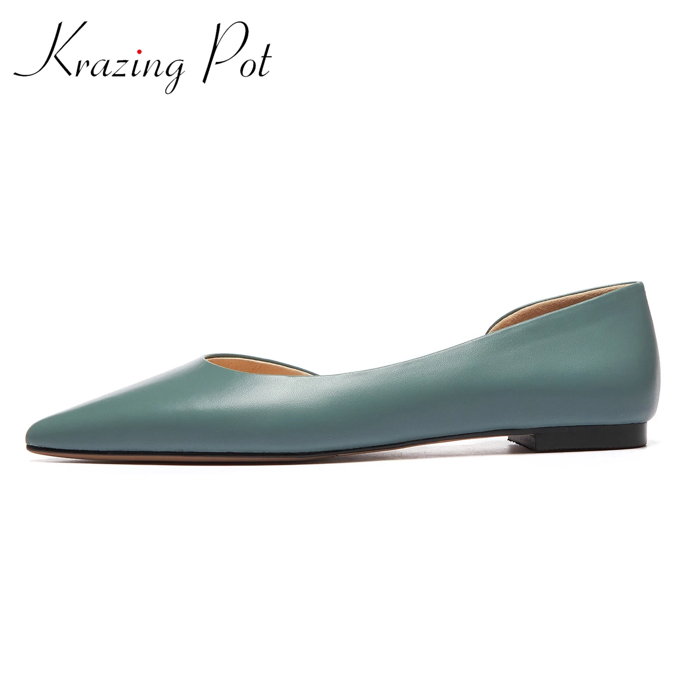 Krazing Pot new genuine leather pointed toe women flats KPOP fashion style daily wear career slip on all-match driving shoes L33
Krazing Pot new genuine leather pointed toe women flats KPOP fashion style daily wear career slip on all-match driving shoes L33