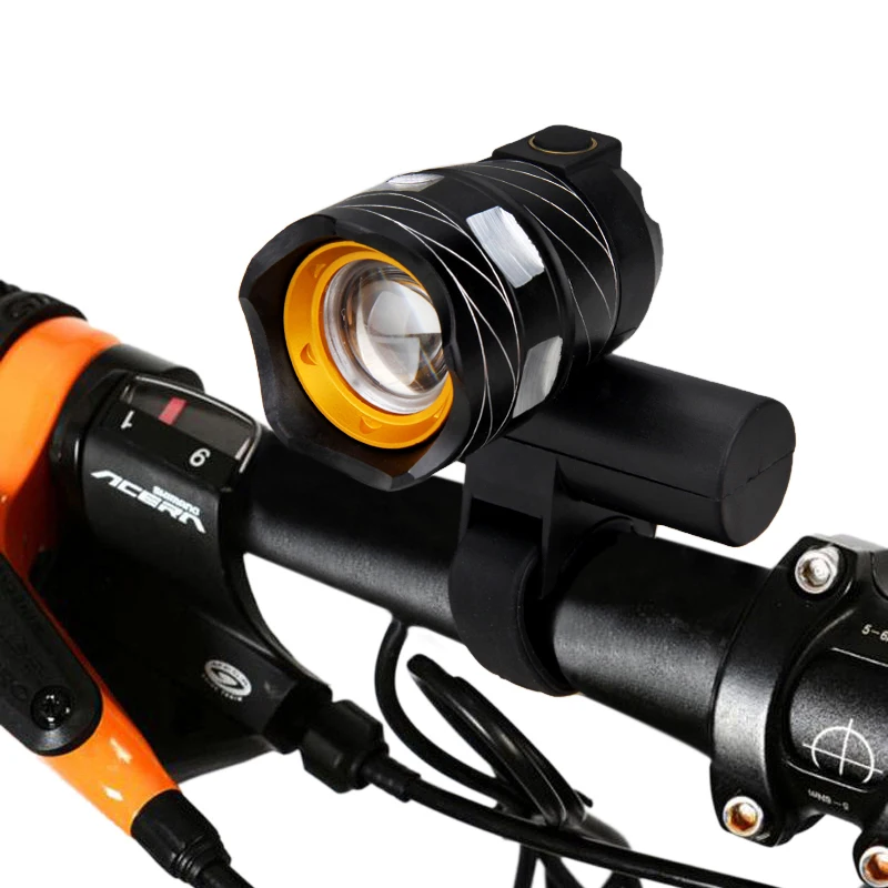 Zoomable T6 LED Bicycle Light Bike Front Lamp Torch Headlight with USB Rechargeable Built-in Battery
Zoomable T6 LED Bicycle Light Bike Front Lamp Torch Headlight with USB Rechargeable Built-in Battery