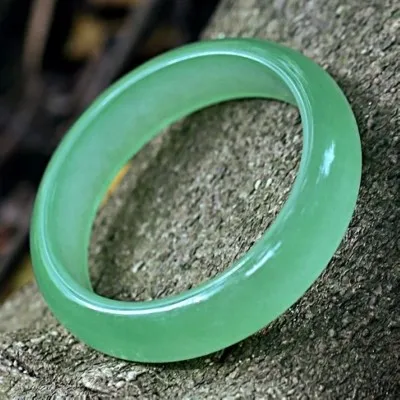 

Изысканный Китайский Натуральный светло-зеленый нефритовый браслет ручной работы 59-61