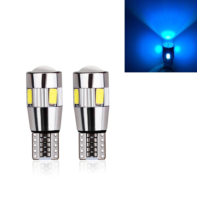 2pcs Car LED Bulb T10 LED Signal Light Canbus 12V Auto Claerance Wedge Side Reverse Lamps 5630 6SMD Blue Auto Accessories
2pcs Car LED Bulb T10 LED Signal Light Canbus 12V Auto Claerance Wedge Side Reverse Lamps 5630 6SMD Blue Auto Accessories