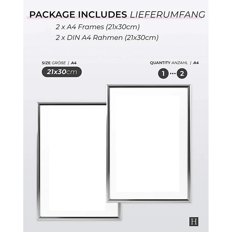 2 Picture Frames, A4 Silver Picture Frames, with Unbreakable Plexi-Glass, Picture Frames for Family Photos, 21X30 CM
2 Picture Frames, A4 Silver Picture Frames, with Unbreakable Plexi-Glass, Picture Frames for Family Photos, 21X30 CM