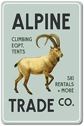 Alpine Trade Co Trade Goat Lodge Owner Mountain Metal Tin Sign Cafe Bar Home Wall Art Decoration Poster Retro Iron Poster 8x12
Alpine Trade Co Trade Goat Lodge Owner Mountain Metal Tin Sign Cafe Bar Home Wall Art Decoration Poster Retro Iron Poster 8x12