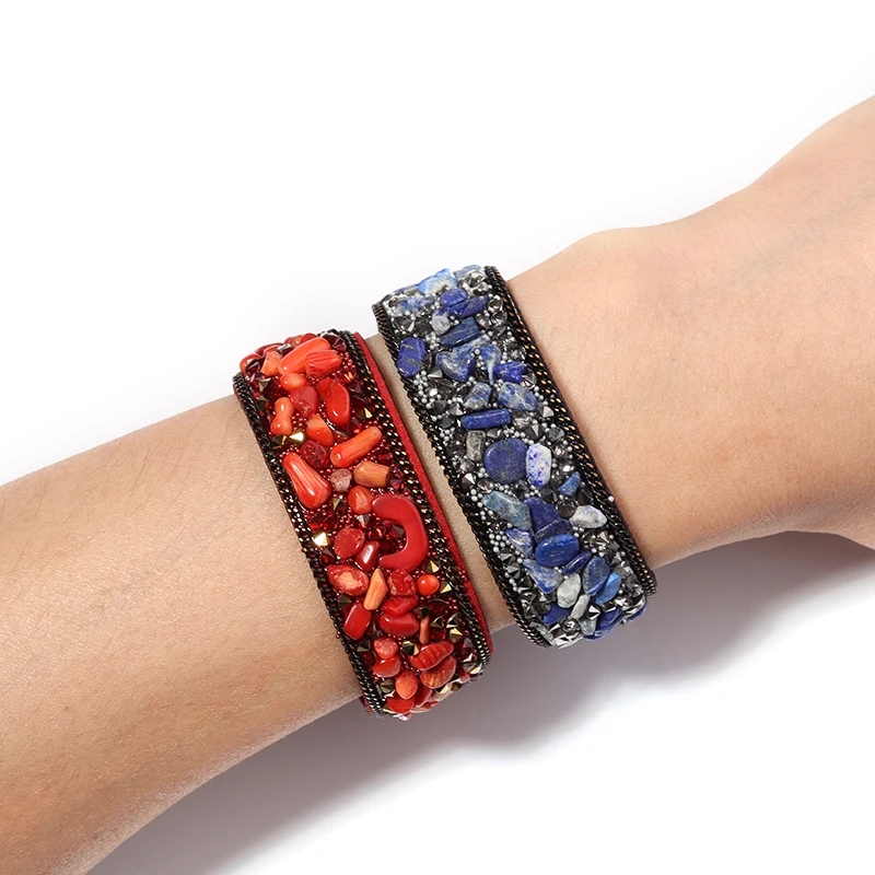 Wide Natural Stone Beads Leather Bracelets Bangles For Women Girls Handmade Female Charms Cuff Bracelet Wristband Party Jewelry
Wide Natural Stone Beads Leather Bracelets Bangles For Women Girls Handmade Female Charms Cuff Bracelet Wristband Party Jewelry