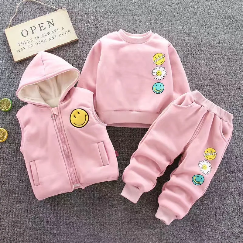 Autumn Winter Kids Clothe 3 Piece Sets Vest+hoodies+long Trouser Cartoon Kids Clothes 
Autumn Winter Kids Clothe 3 Piece Sets Vest+hoodies+long Trouser Cartoon Kids Clothes