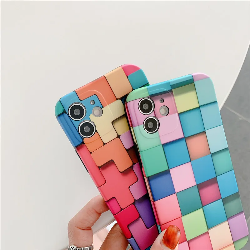 Luxury Rainbow 3D Cube Phone Case For iPhone 12 Mini Pro XR XS Max X 11Pro 7 8 Plus Colorful Soft TPU Full Body Protective Cover
Luxury Rainbow 3D Cube Phone Case For iPhone 12 Mini Pro XR XS Max X 11Pro 7 8 Plus Colorful Soft TPU Full Body Protective Cover