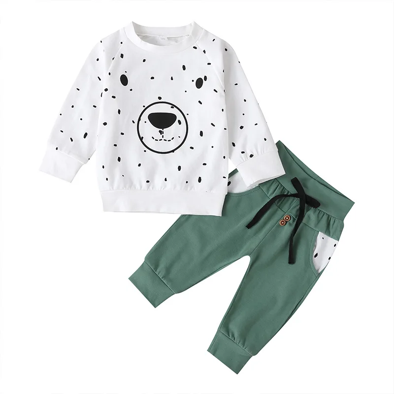 Baby Casual Clothes Sets 2021 Spring CuteToddler Cartoon Print Tops And Striped Pants Outfits 2Pcs Children Active Clothing
Baby Casual Clothes Sets 2021 Spring CuteToddler Cartoon Print Tops And Striped Pants Outfits 2Pcs Children Active Clothing