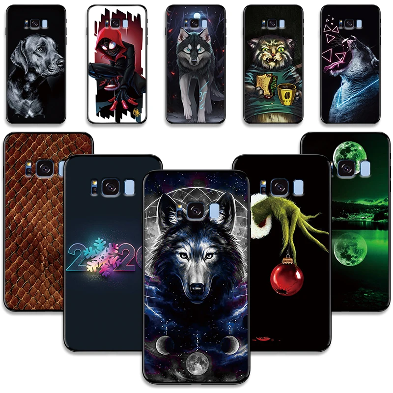 Черный силиконовый чехол с животными для samsung s6 edge s7 s7egde s мягкая задняя крышка из