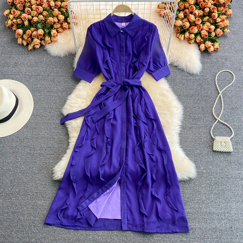 Vintage Blue Chiffon Party Dress Women Elegant Turn-Down Collar Short Sleeve Turn-Down Collar A-Line Vestidos 2021 Summer New
Vintage Blue Chiffon Party Dress Women Elegant Turn-Down Collar Short Sleeve Turn-Down Collar A-Line Vestidos 2021 Summer New