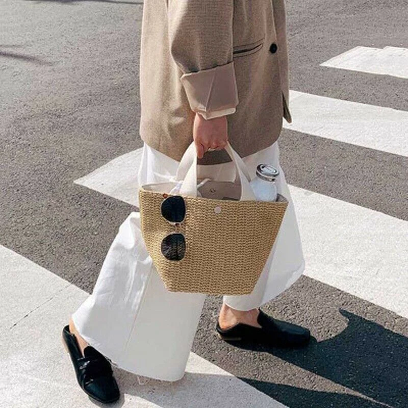Large Capacity Handbag Women's Retro Elegant Ladies Straw Retro Fashion Summer Beach Holiday Vacation Woven Top-Handle Bag TLSM
Large Capacity Handbag Women's Retro Elegant Ladies Straw Retro Fashion Summer Beach Holiday Vacation Woven Top-Handle Bag TLSM