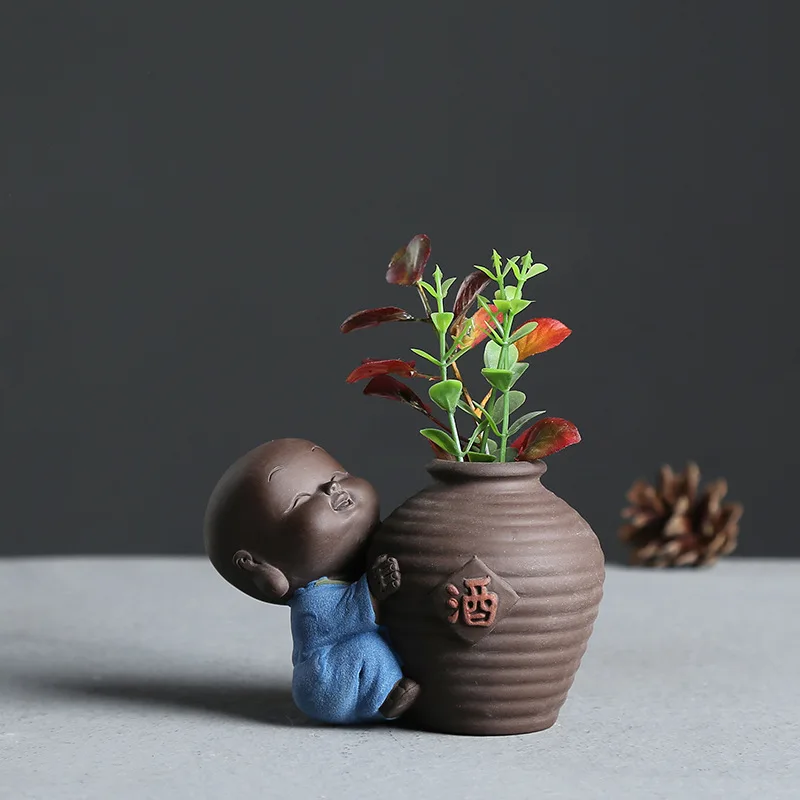 Flower Arrangement Lovely Purple Sand Little Monk Tea Pet Ornaments Creative Tea Set Decoration Mini Flower Vase
Flower Arrangement Lovely Purple Sand Little Monk Tea Pet Ornaments Creative Tea Set Decoration Mini Flower Vase