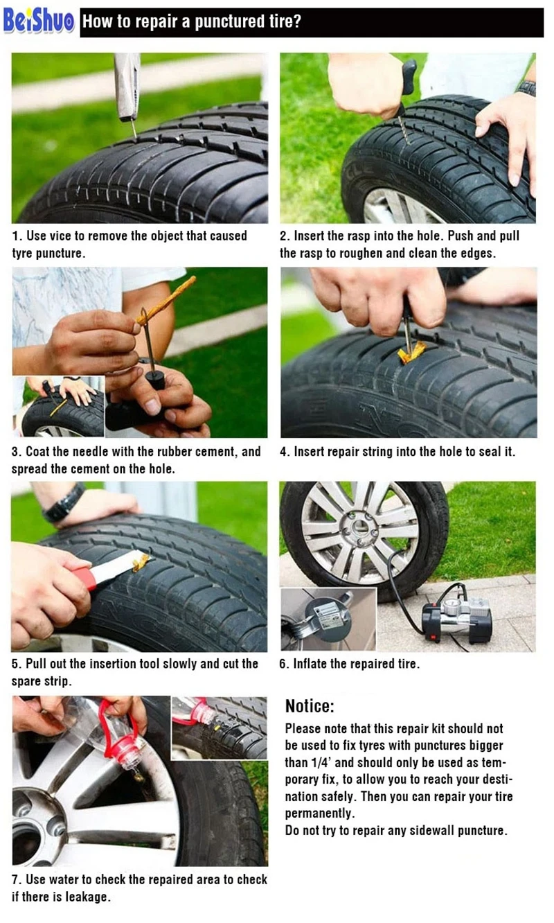 7Pcs/Set Car Tire Repair Tools Kit For Tubeless Emergency Truck Motobike Bike Tyre Fast Puncture Plug Block car accessories
7Pcs/Set Car Tire Repair Tools Kit For Tubeless Emergency Truck Motobike Bike Tyre Fast Puncture Plug Block car accessories