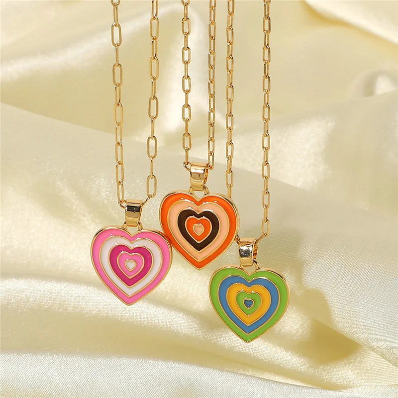 Colorful Enamel Heart Necklace For Women Kpop Goth Pendant Choker Necklaces Gold Chain Vintage Jewelry Collier Femme
Colorful Enamel Heart Necklace For Women Kpop Goth Pendant Choker Necklaces Gold Chain Vintage Jewelry Collier Femme