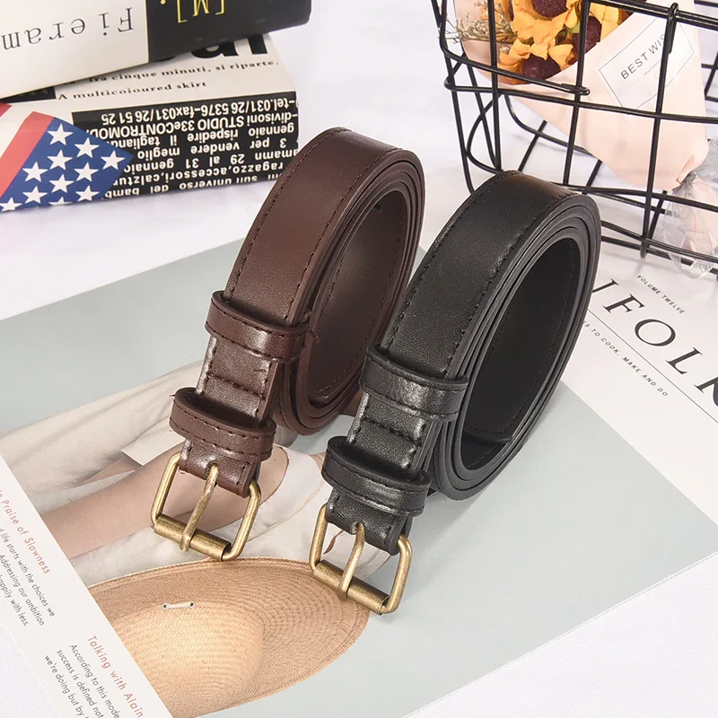 New Pu Leather Belt for Women Square Buckle Black Thin Belt Luxury Brand Fancy Vintage Strap
New Pu Leather Belt for Women Square Buckle Black Thin Belt Luxury Brand Fancy Vintage Strap