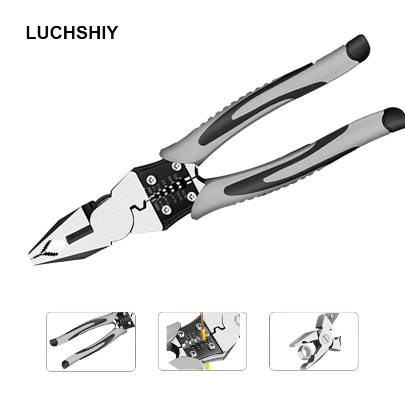 

7" Multitool Combination Pliers edc Crimping Tool Wire Cutters Stripper Long Nose Pliers Cutting Stripping Hand Tools 1-3PC Set