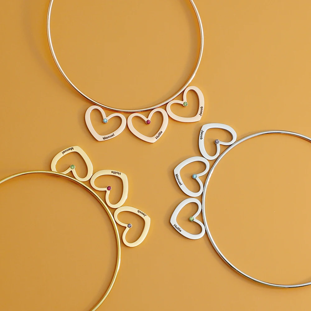 Personalized Family Names Hearts Bracelet heart bead with Birthstone rosegold goldsteel women bracelet Mother's Day Jewelry Gift
Personalized Family Names Hearts Bracelet heart bead with Birthstone rosegold goldsteel women bracelet Mother's Day Jewelry Gift