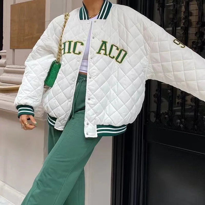 Y2k Green Printed Baseball Pilot Jacket Women's Oversized Patchwork Jacket Casual White 2021 Fall/Winter Fashion Casual Baseball
Y2k Green Printed Baseball Pilot Jacket Women's Oversized Patchwork Jacket Casual White 2021 Fall/Winter Fashion Casual Baseball