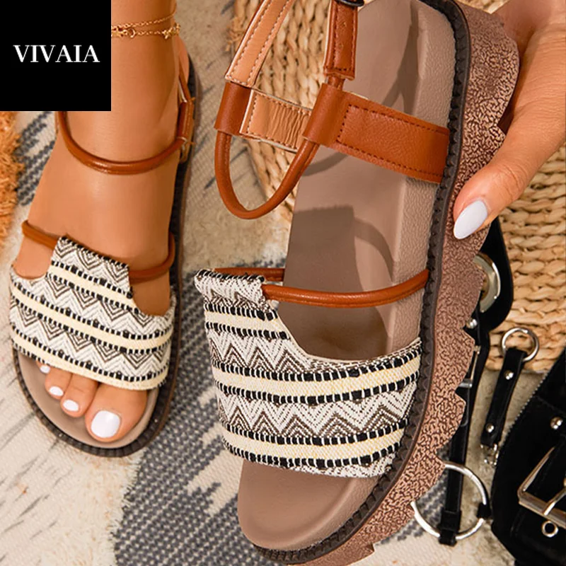2021 VIVAIA Summer New Roman Sandals Women's Fashion Platform Shoes with Thick Heels Comfortable Slippers 
2021 VIVAIA Summer New Roman Sandals Women's Fashion Platform Shoes with Thick Heels Comfortable Slippers