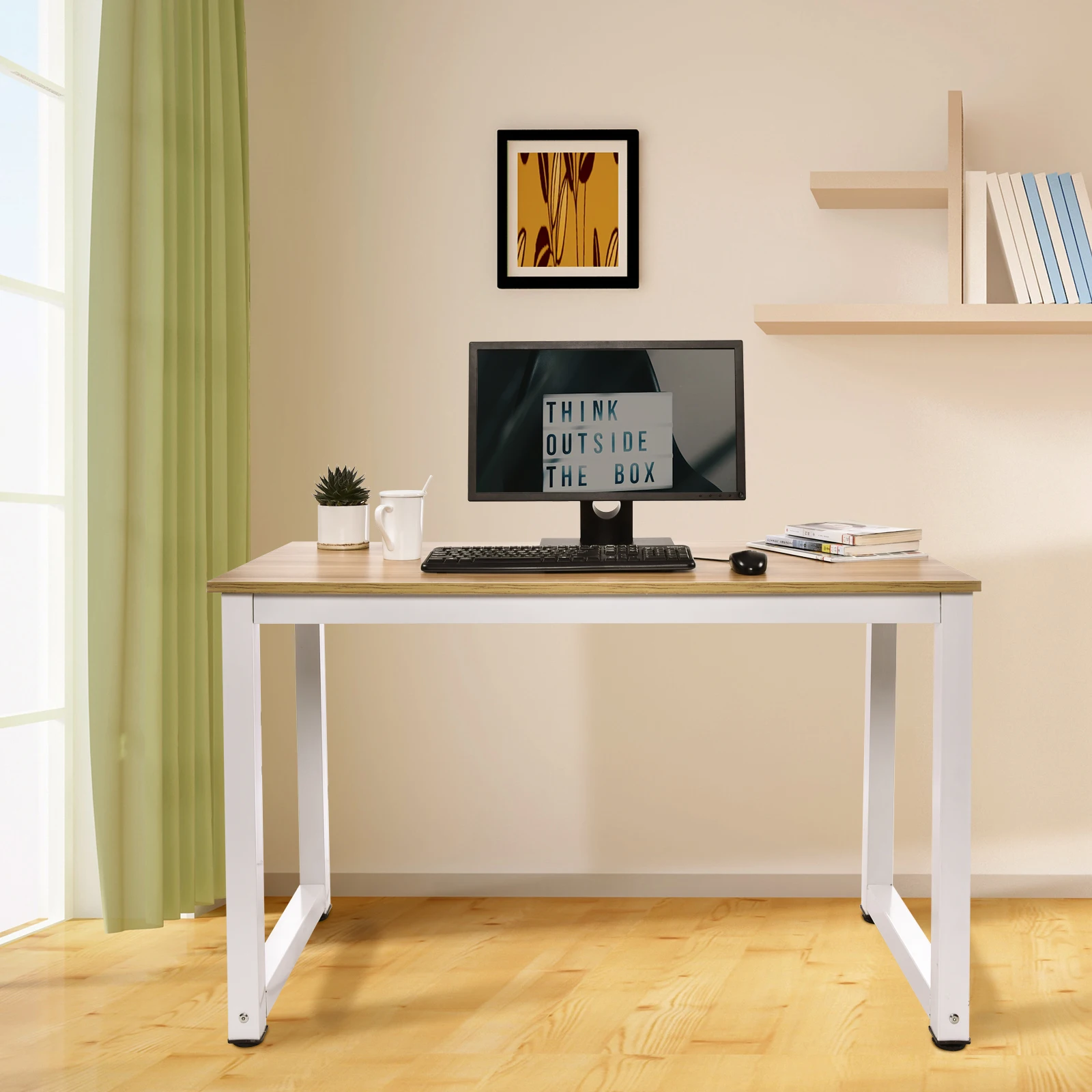 Wood grain simple computer office learning game outdoor picnic training meeting corner writing table steel-wood structure 
Wood grain simple computer office learning game outdoor picnic training meeting corner writing table steel-wood structure